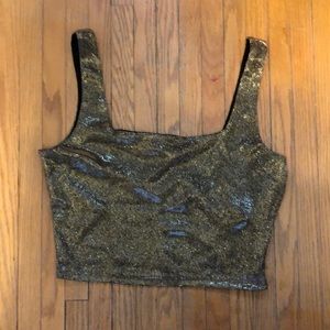 Gold sparkly crop top